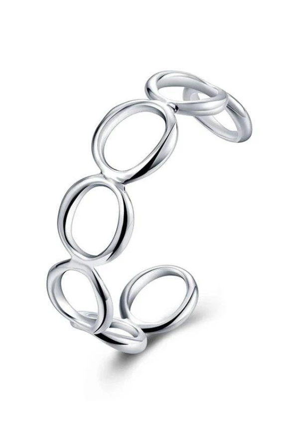 Melissa Sterling Silver Circle Cuff Bangle