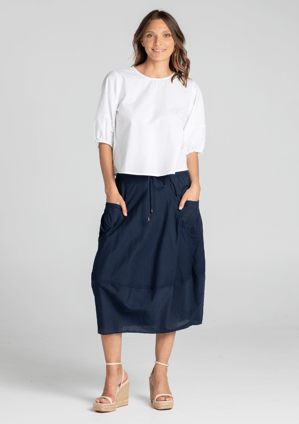 Navy blue cotton skirt - Boom Shankar