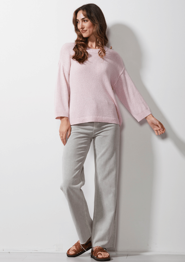 Pink Linen knitwear - LD & Co - Zacket & Plover