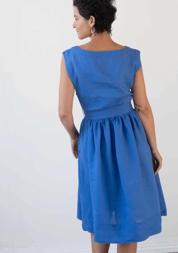 Blue linen dress - Lazy Bones Australia