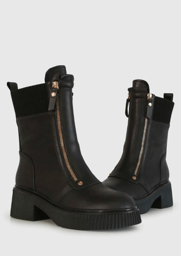 Chunky Boot with Zip and Sock top - Belle and Bloom