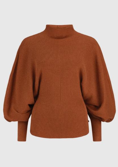 Balloon sleeve high neck knit - Dref by D