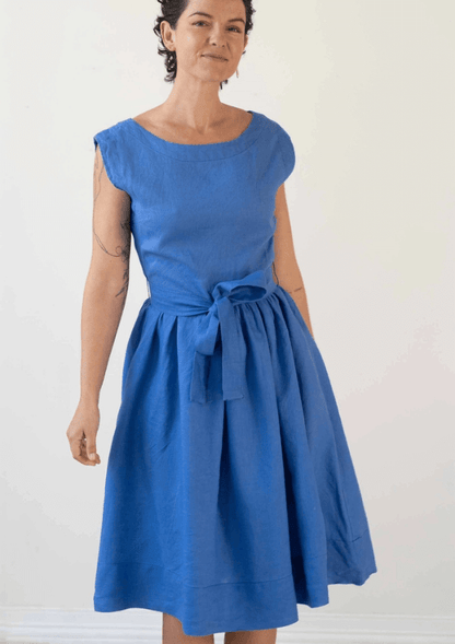 Blue linen dress - Lazy Bones Australia