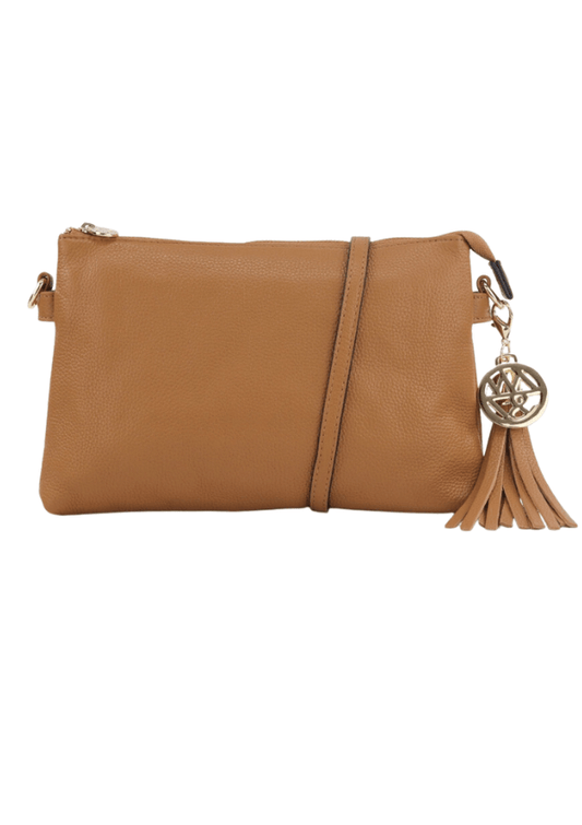Soft leather handbag in tan - Willow & Zac