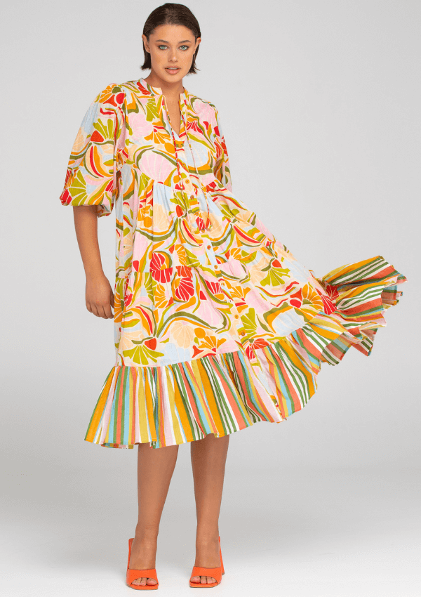 Cotton midi in Colada print - Boom Shankar