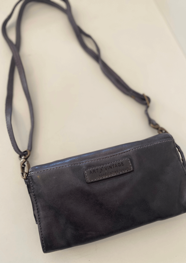 Charcoal cross body clutch bag - Art N' Vintage