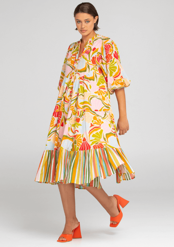 Cotton midi in Colada print - Boom Shankar