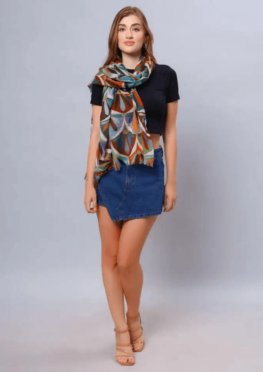 Geometric Modal & Silk Scarf