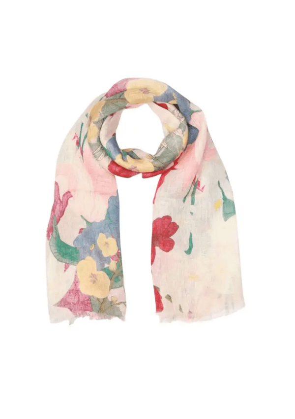 Floral linen scarf - Namaskar Australia 