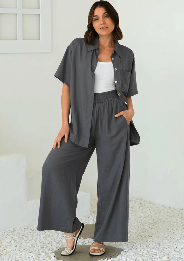 Charcoal linen pant - Bamboo Body 