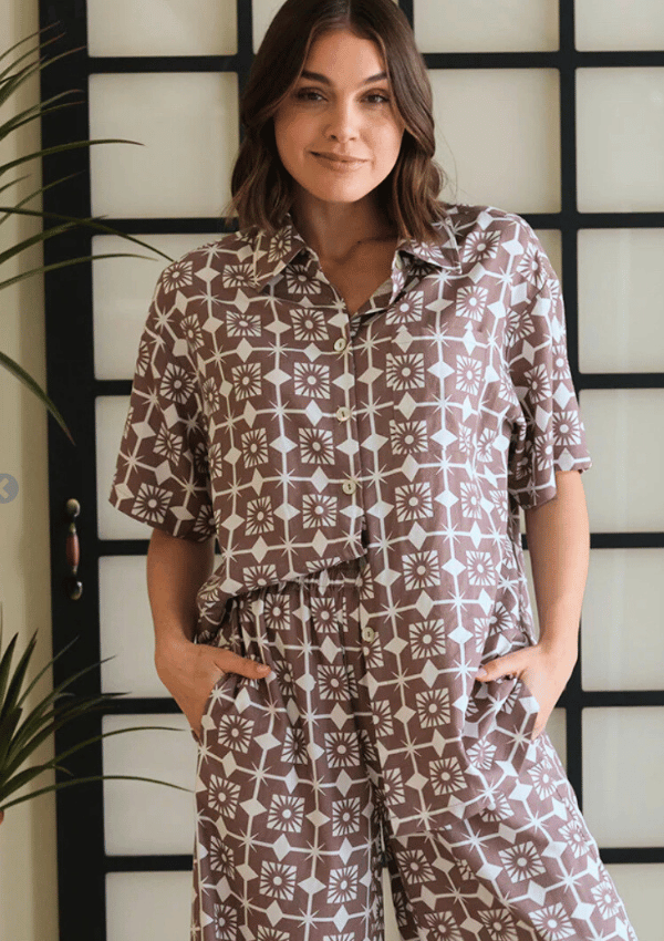 Morocco Print Bamboo & Linen Shirt