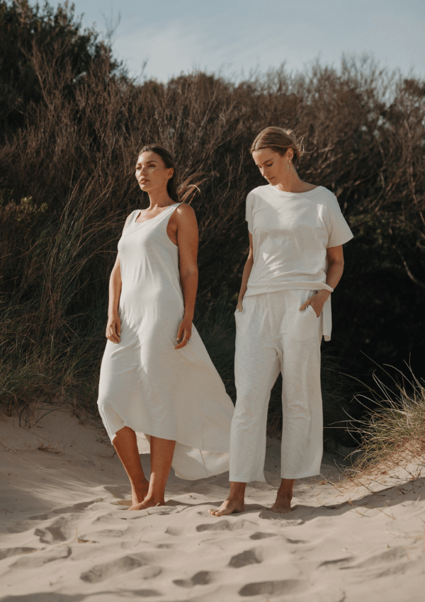 Organic cotton slub dress - Shoreline Breeze Dress - Talamaya