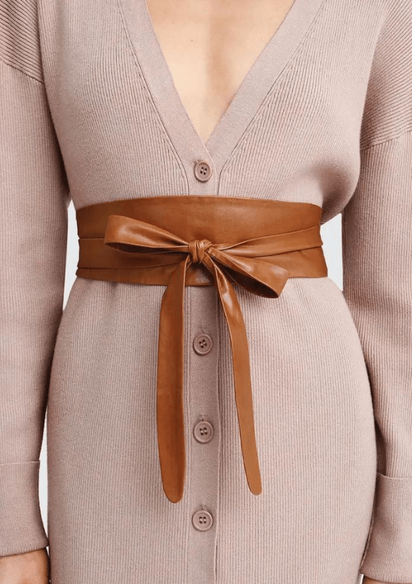 Wrap around leather belt in tan - Belle and Bloom 