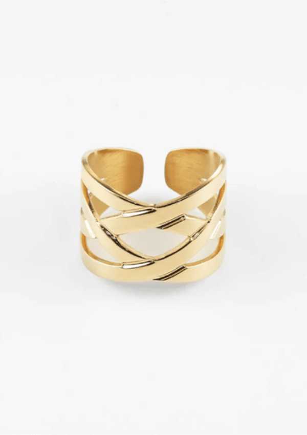 Gold adjustable ring - Zag Bijoux