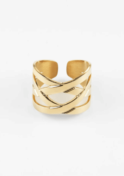 Gold adjustable ring - Zag Bijoux