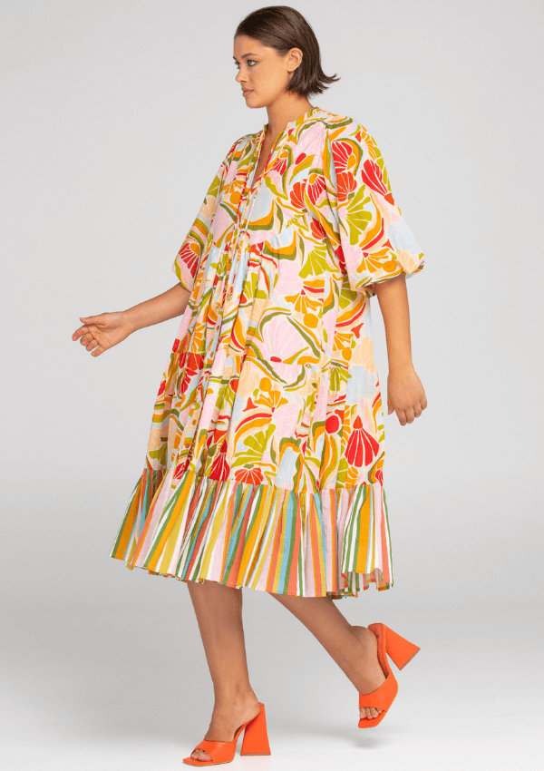 Cotton midi in Colada print - Boom Shankar