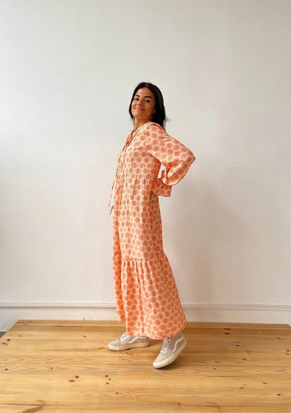 Tiered maxi in orange print - Mind Traveller - As You Are. Lifestyle