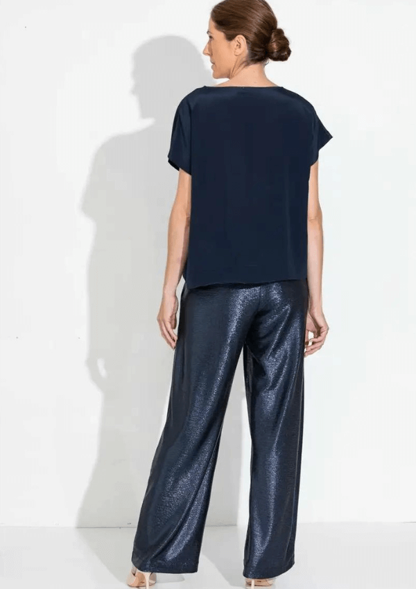 Navy shimmery evening pant - Tale the label 