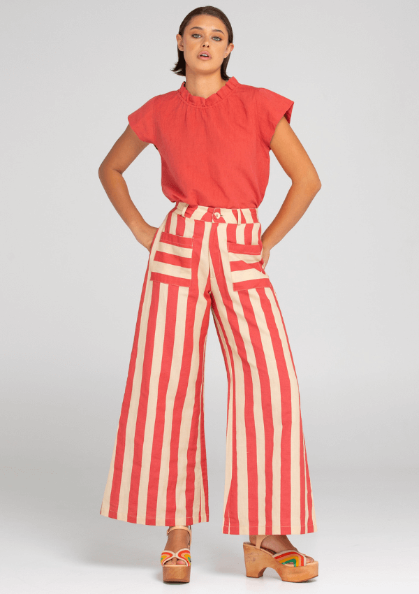 Stripe linen pants - Boom Shankar