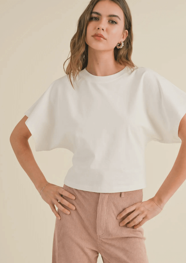 Kimono Sleeve cotton T-shirt - Miou Muse