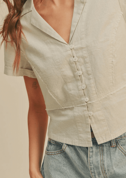 V-Neck Blouse for Summer - Miou Muse