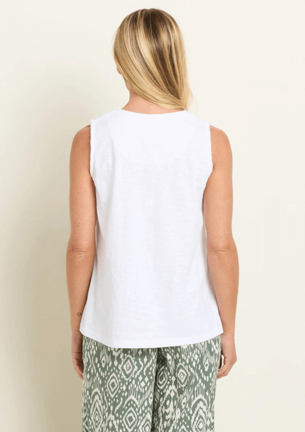 White tank top with embroidery - Hazel Vest - Brakeburn 