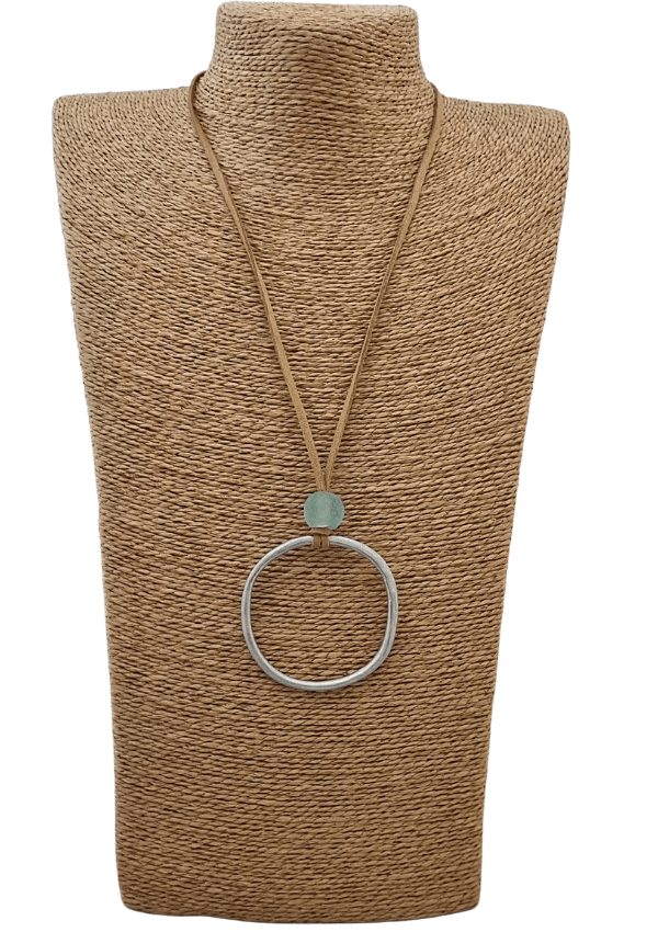 LOVEbomb Suede Circle & Recycled Glass Pendant