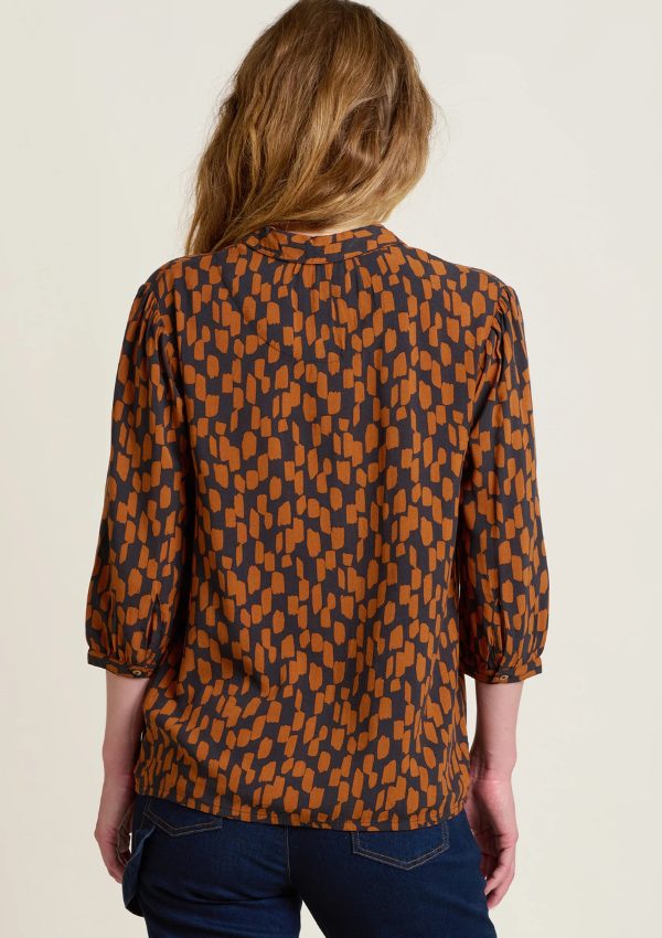 Spice and Navy print blouse - Brakeburn 