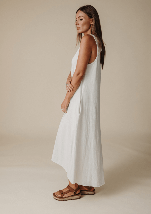 Organic cotton slub dress - Shoreline Breeze Dress - Talamaya