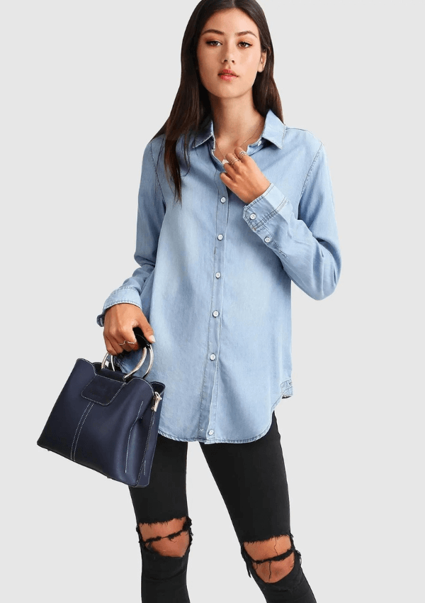 Light denim shirt - Belle & Bloom 