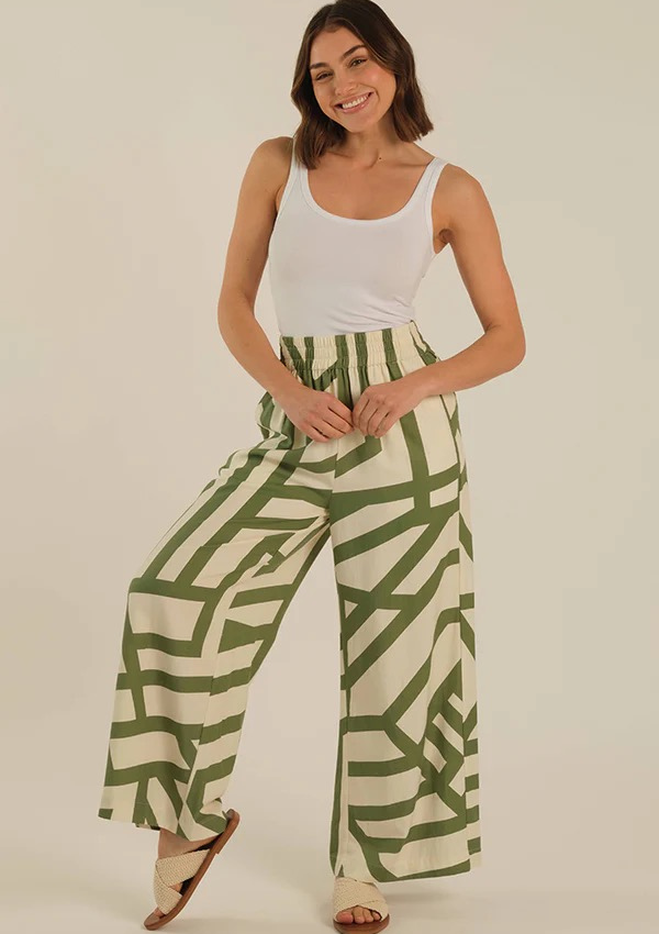 Scandi Print Bamboo & Linen Pant