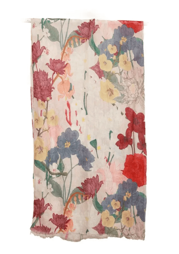 Floral linen scarf - Namaskar Australia 