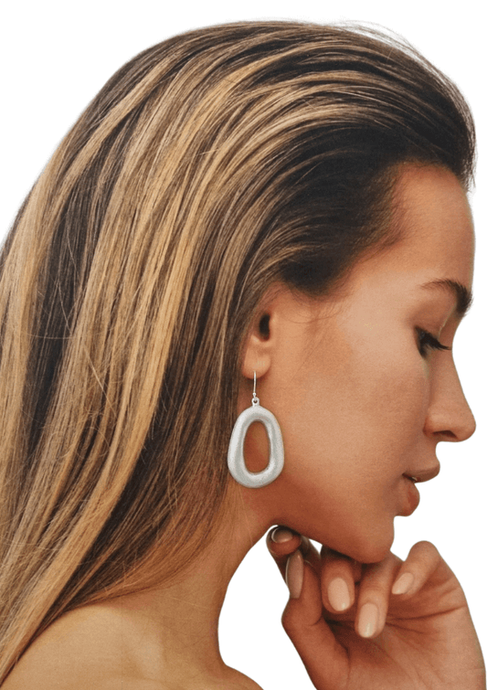 Thick silver earrings - LOVEbomb