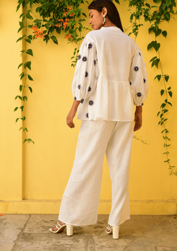 Embroidered blouse - Azure and Indigo 