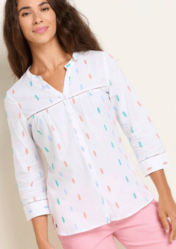 White Embroidered Blouse - Skye Blouse - Brakeburn