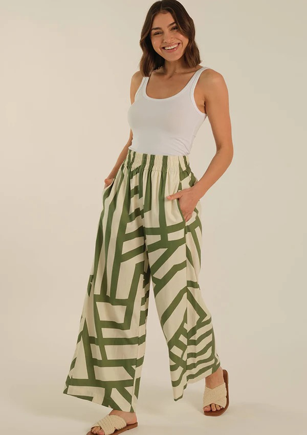 Scandi Print Bamboo & Linen Pant