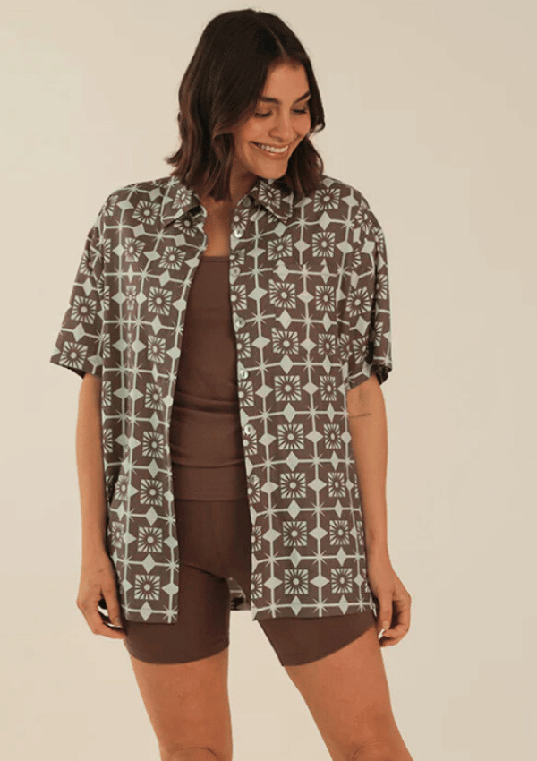 Morocco Print Bamboo & Linen Shirt