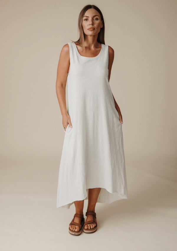 Organic cotton slub dress - Shoreline Breeze Dress - Talamaya