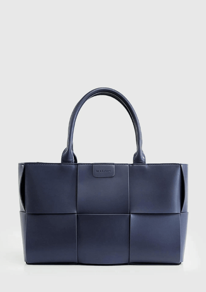 Navy leather tote - Belle & Bloom