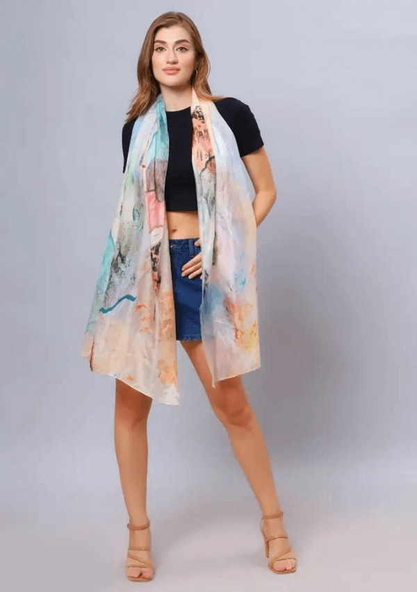 Abstract Modal & Silk Scarf