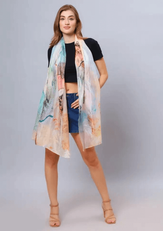 Abstract Modal & Silk Scarf