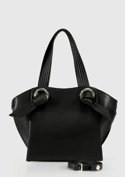 Black leather tote bag - Belle & Bloom
