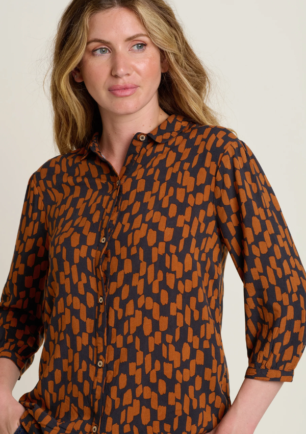 Spice and Navy print blouse - Brakeburn 