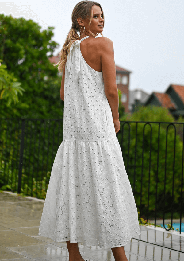 White Cotton Lace Summer Dress - Wyatt Wylde