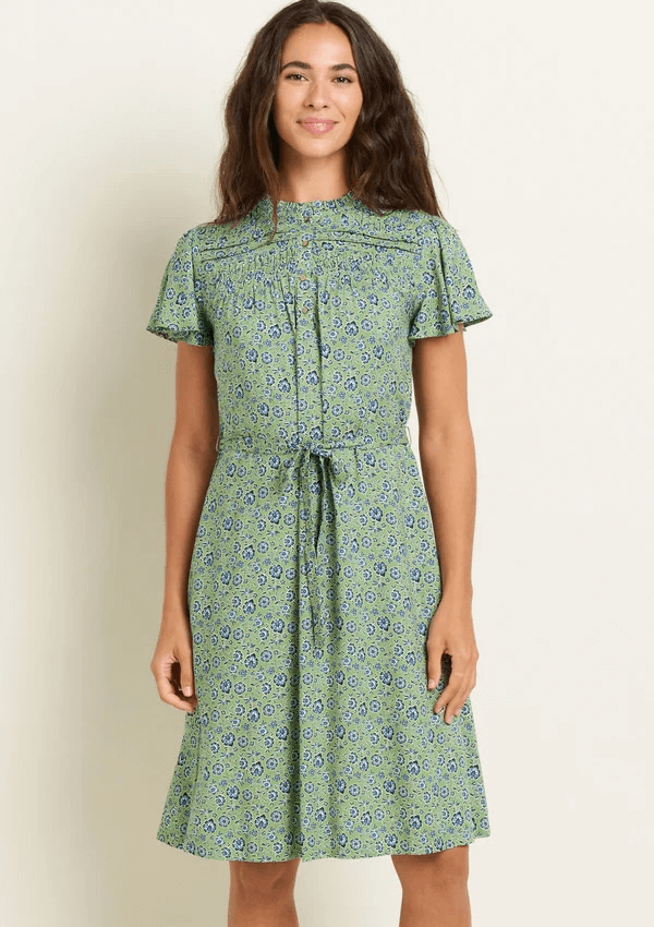 Green print dress - Elsie Dress - Brakeburn