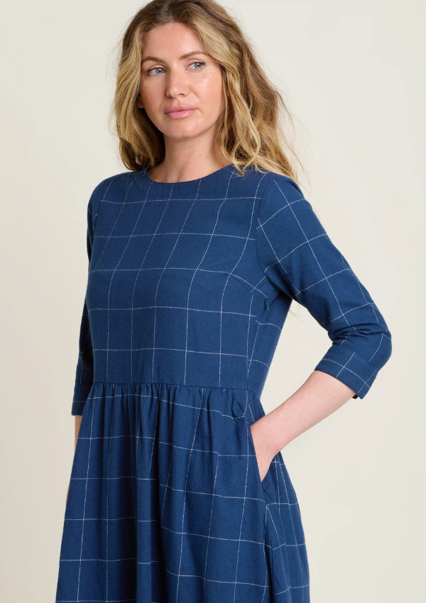 Navy check dress for winter - Brakeburn 