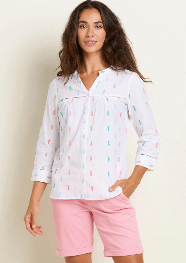 White Embroidered Blouse - Skye Blouse - Brakeburn