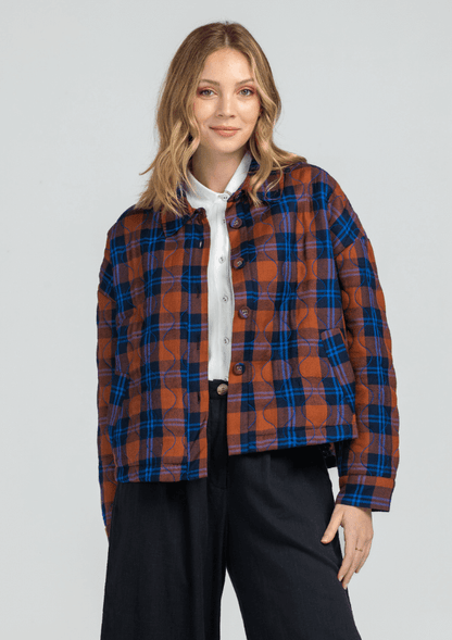 Padded short jacket in check - Boom Shankar