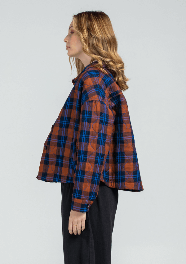 Padded short jacket in check - Boom Shankar