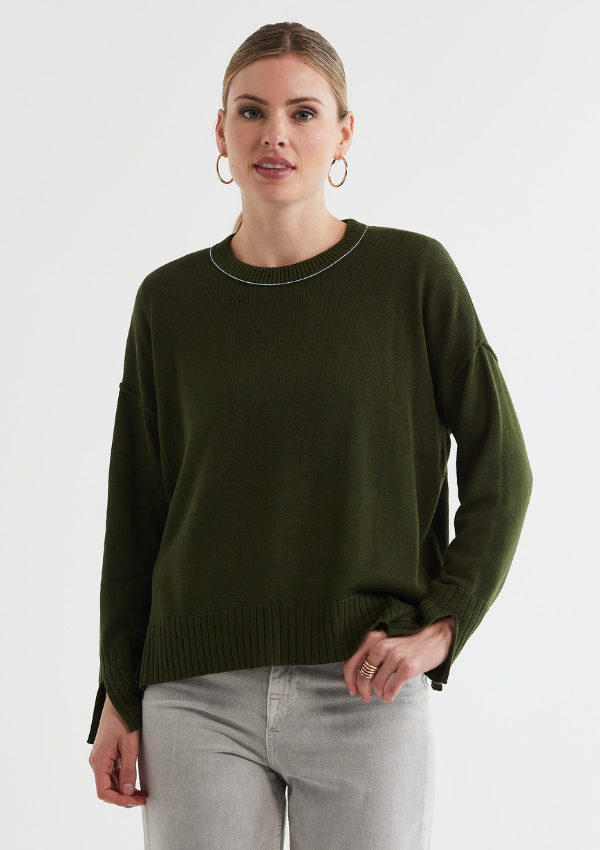 Dark olive cotton knit - LD & Co.